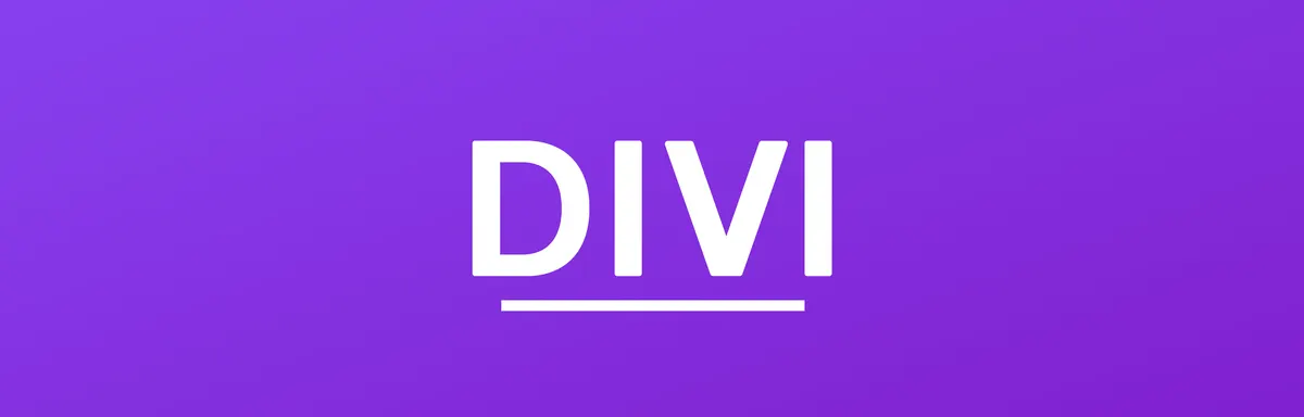 divi banner in white text and purple gradient background