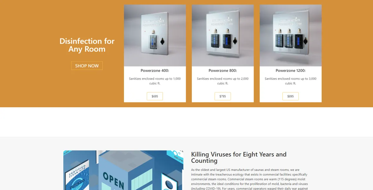 Desktop view of the Scandia Health website