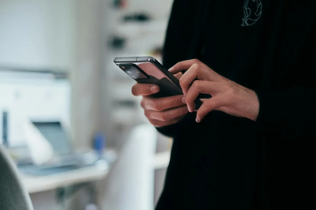 Person checking search results on a smartphone