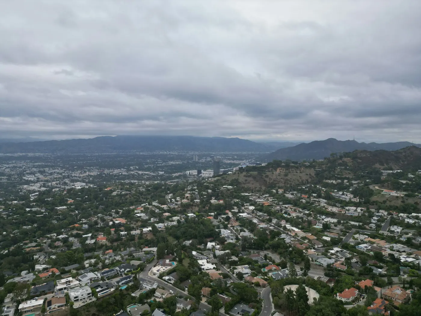 View across the San Fernando Valley from the Sherman Oaks hills
