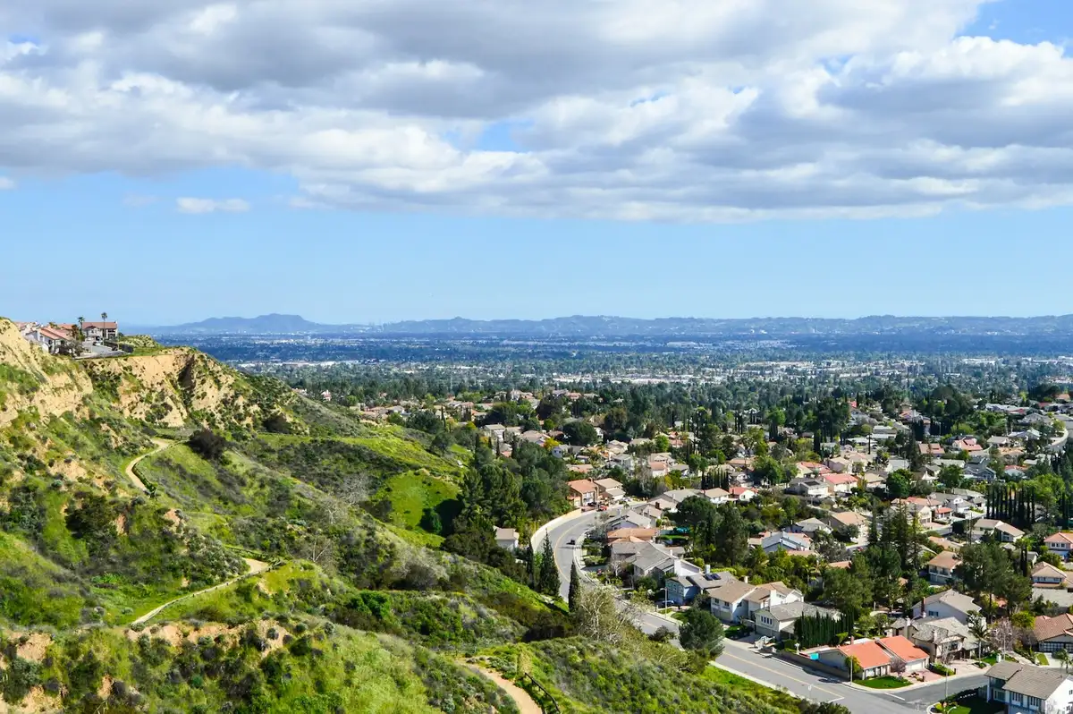 View over the San Fernando Valley from the surrounding hills