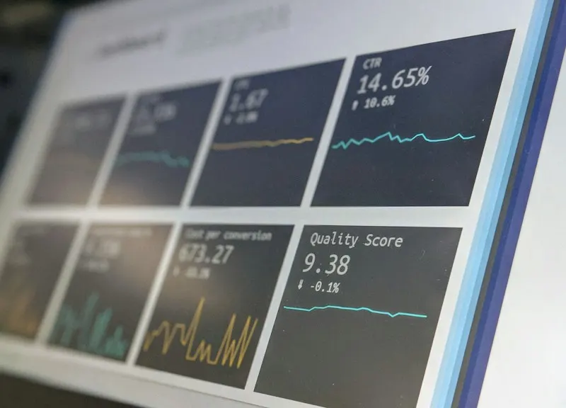 Analytics dashboard on a large monitor