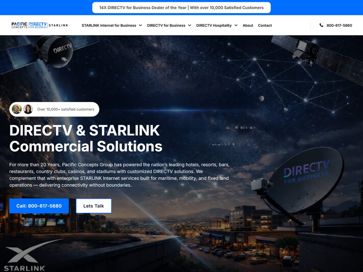 Homepage of the Pacific Concepts website