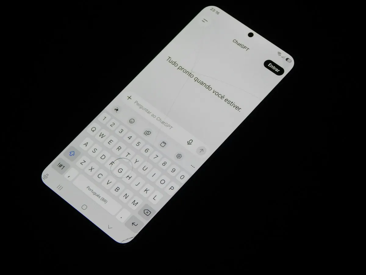 Smartphone showing an AI chat assistant