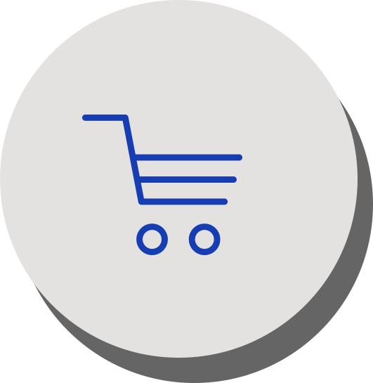 blue shopping cart icon web design